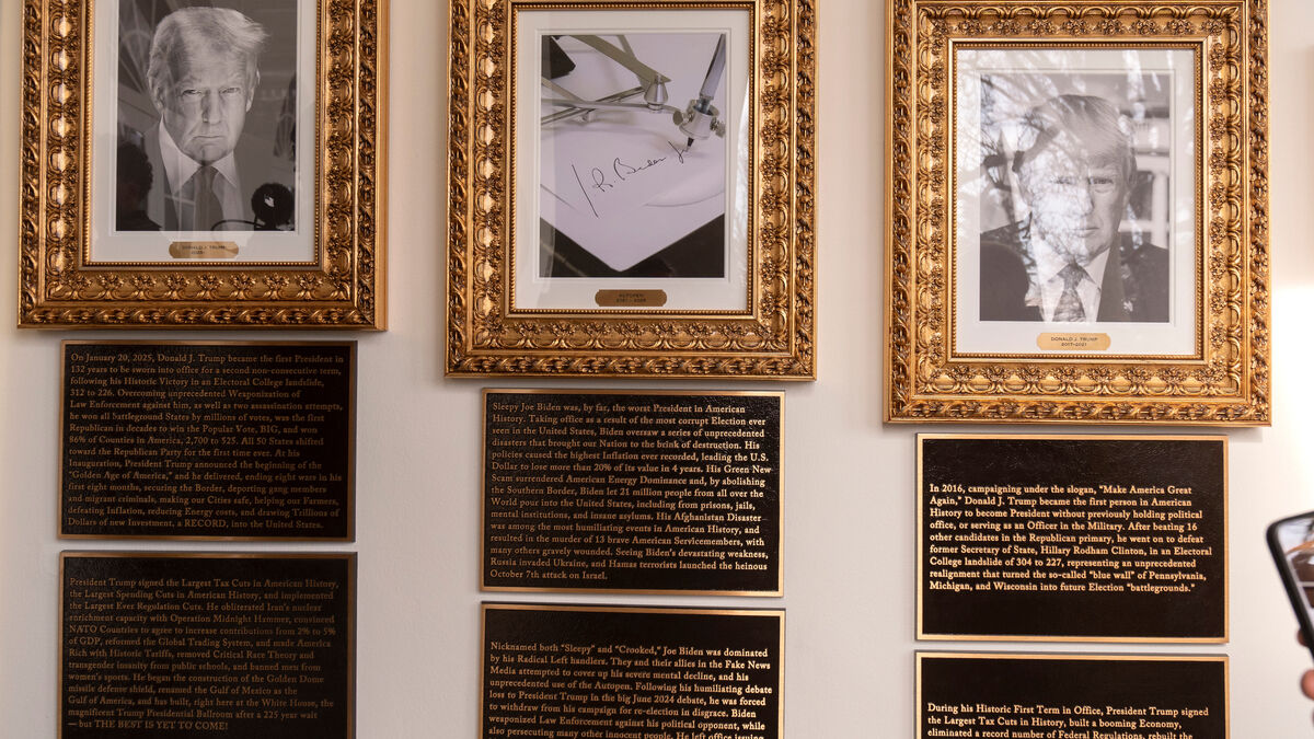 The White House portrait wall