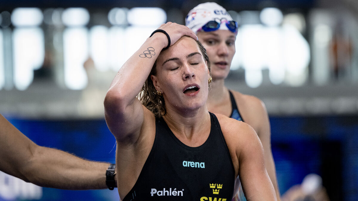 Sweden’s Sofia Åstedt in tears after reaching European Swimming Championships semifinal in 100m freestyle