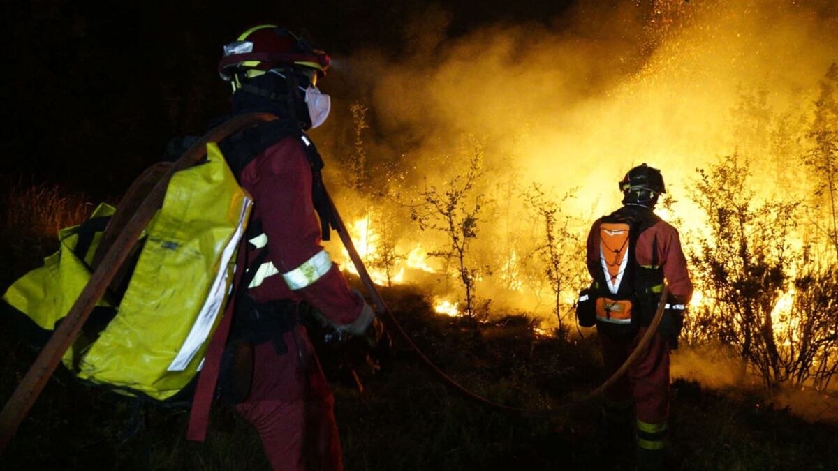 Forest fire spreads north of