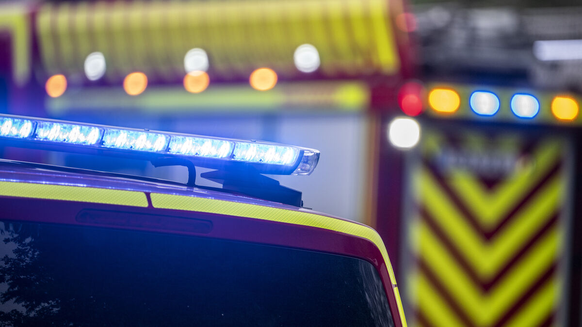 Burned man taken to hospital