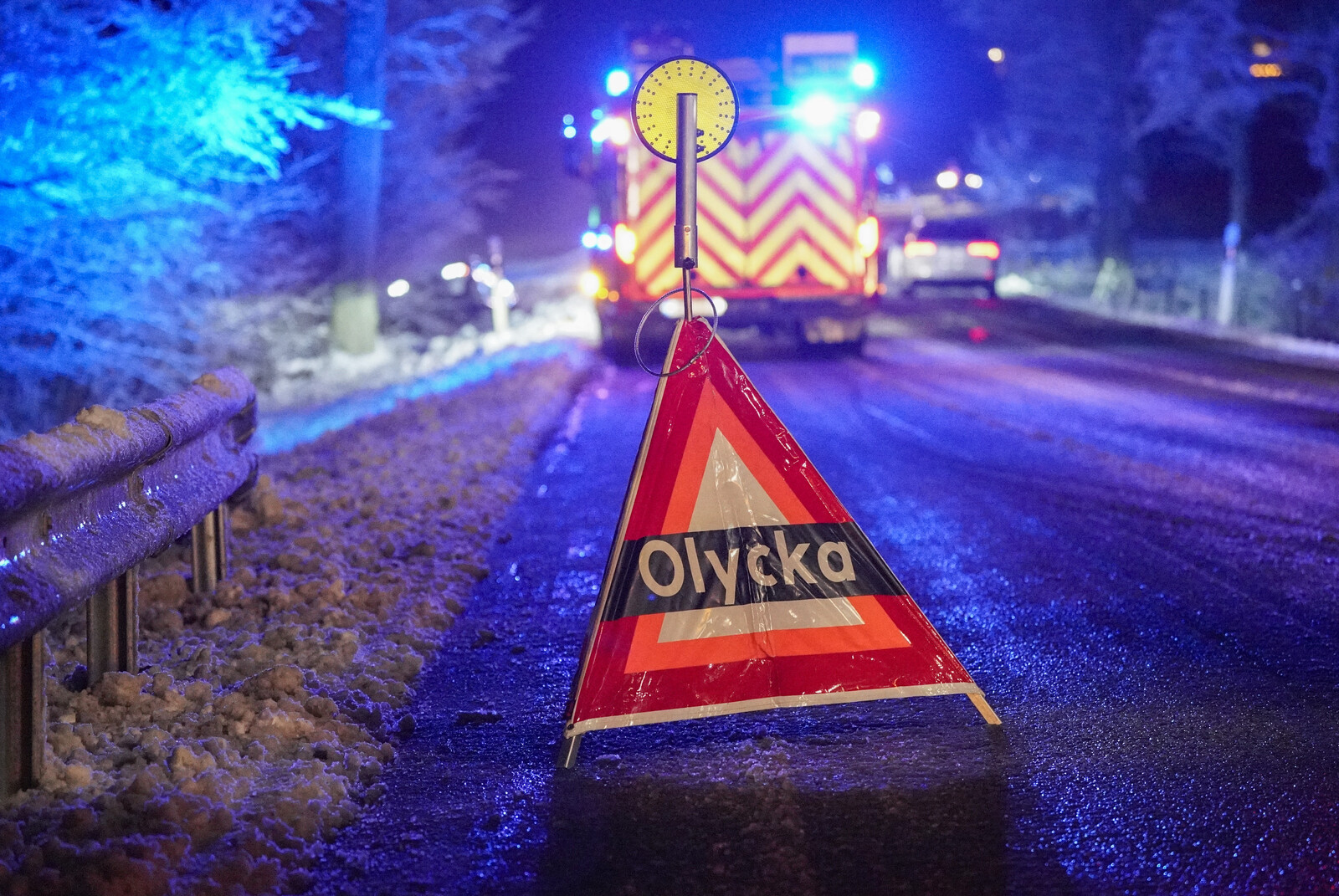 Slippery road conditions across the