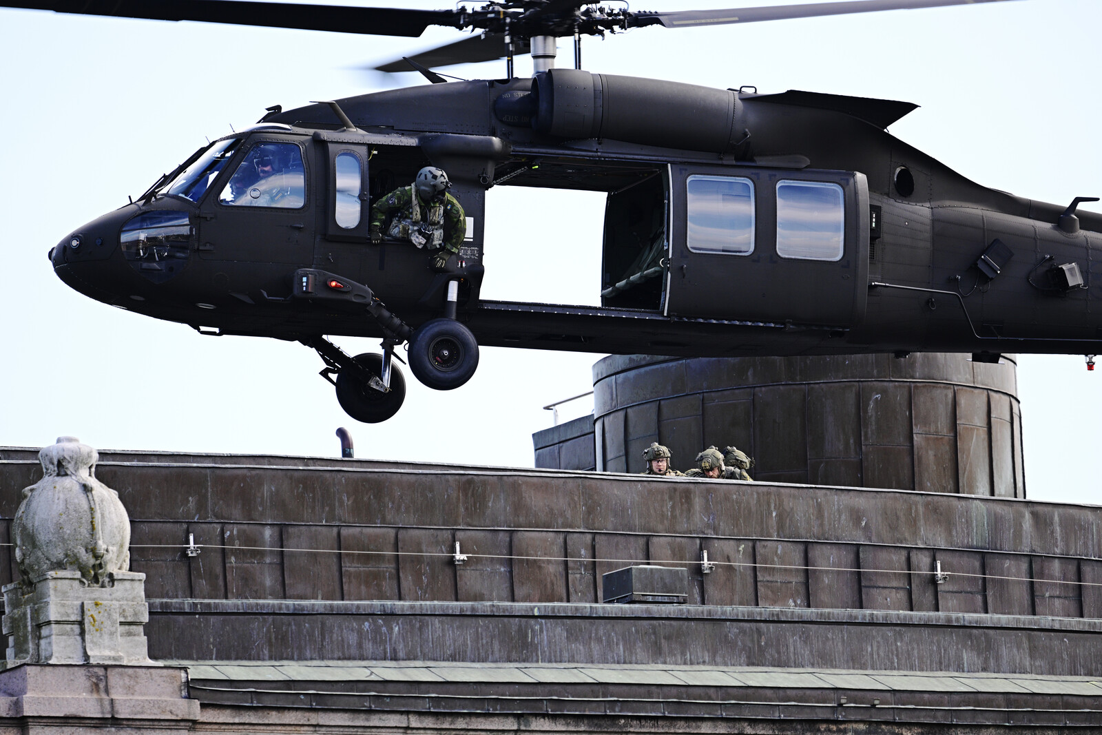 Defence and Police Conduct Helicopter Exercise in Stockholm