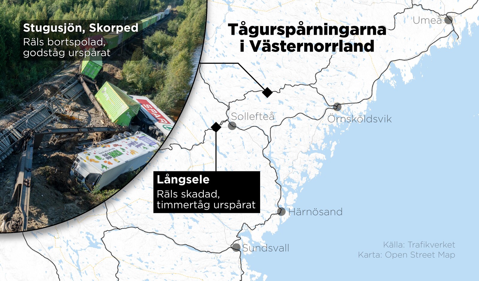 SJ Train Cancellations in Västernorrland