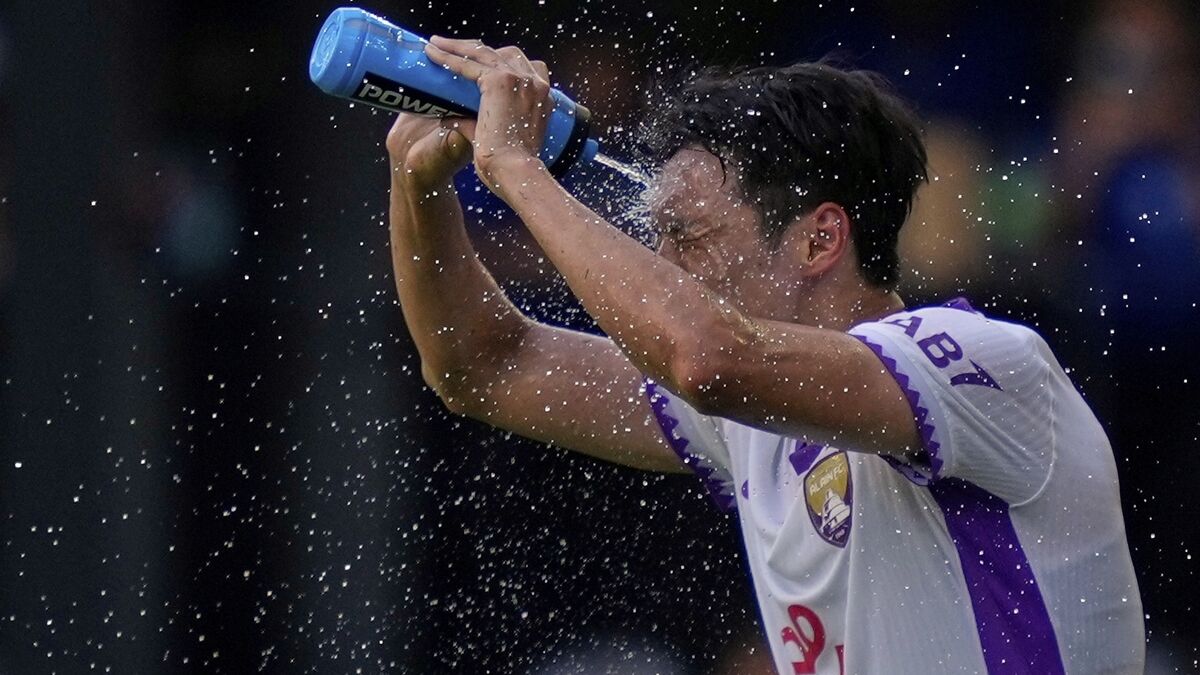 After the warm-up – before the hydration breaks in the World Cup