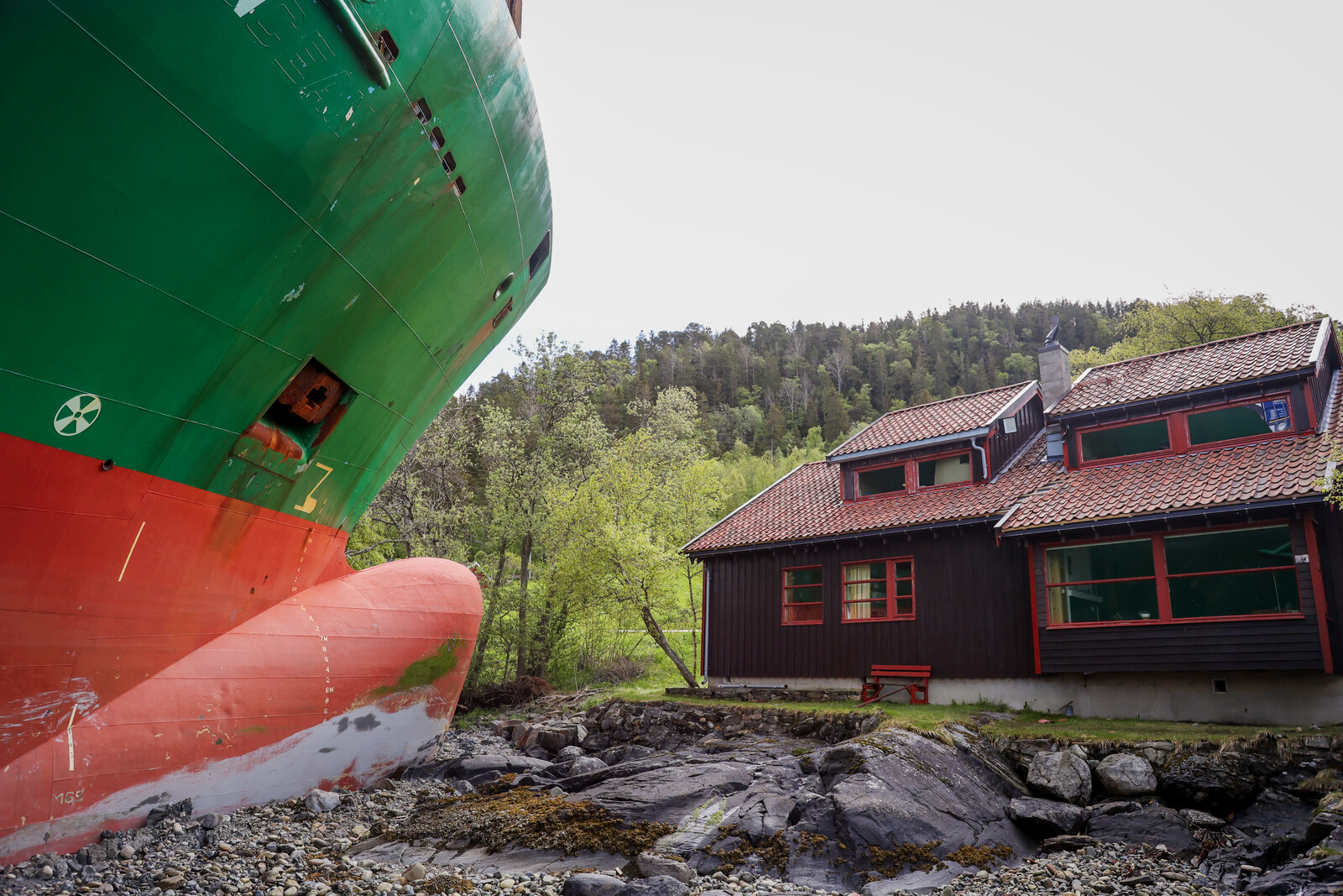 Cargo Ship Runs Aground Near