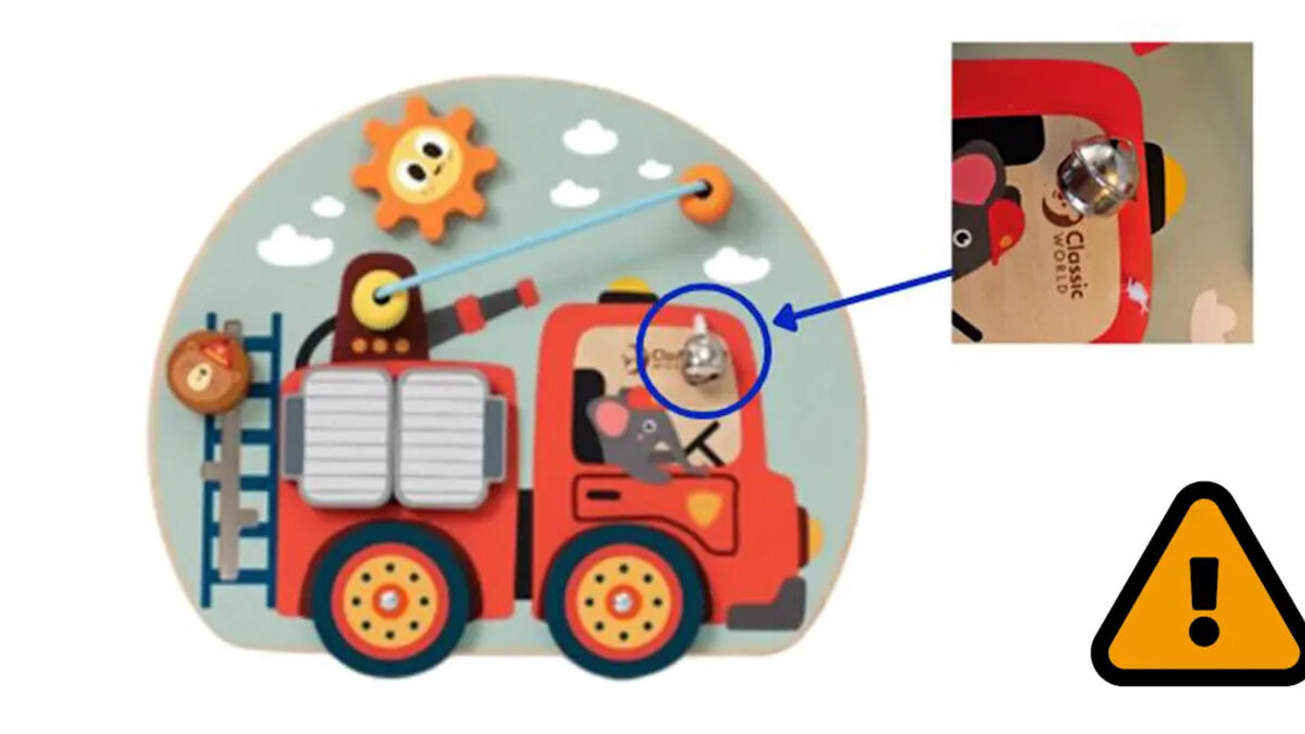 Classic World Busy Board Fire Truck toy recalled - risk of choking