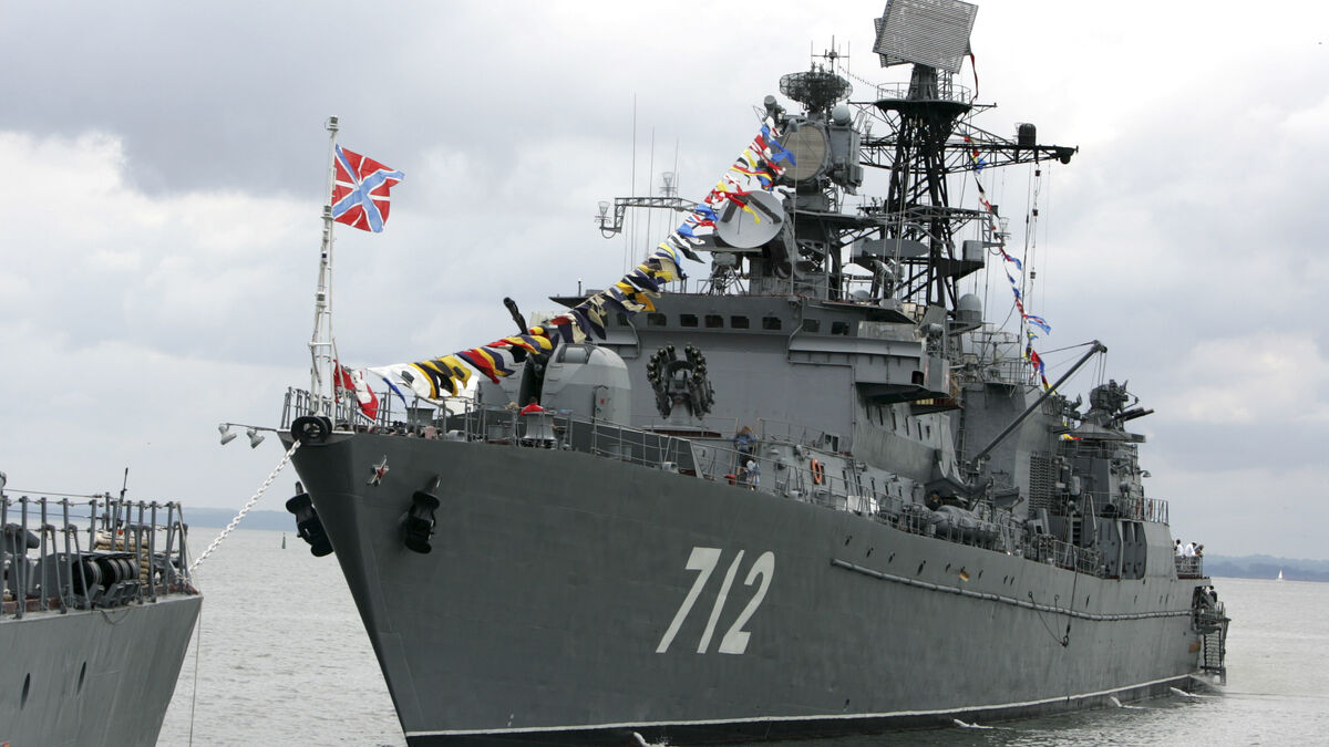 Russian warship fires shots during