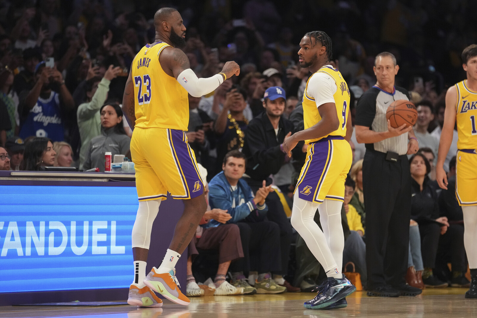 LeBron and Bronny played together in the NBA premiere
