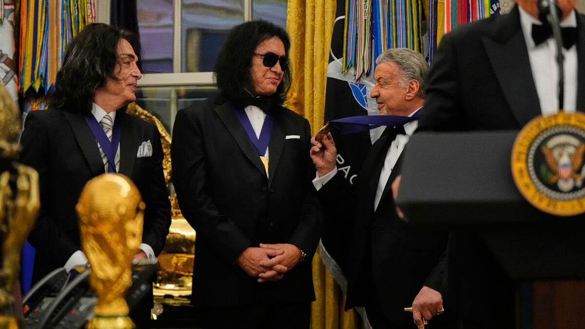 Stallone and Kiss received medals
