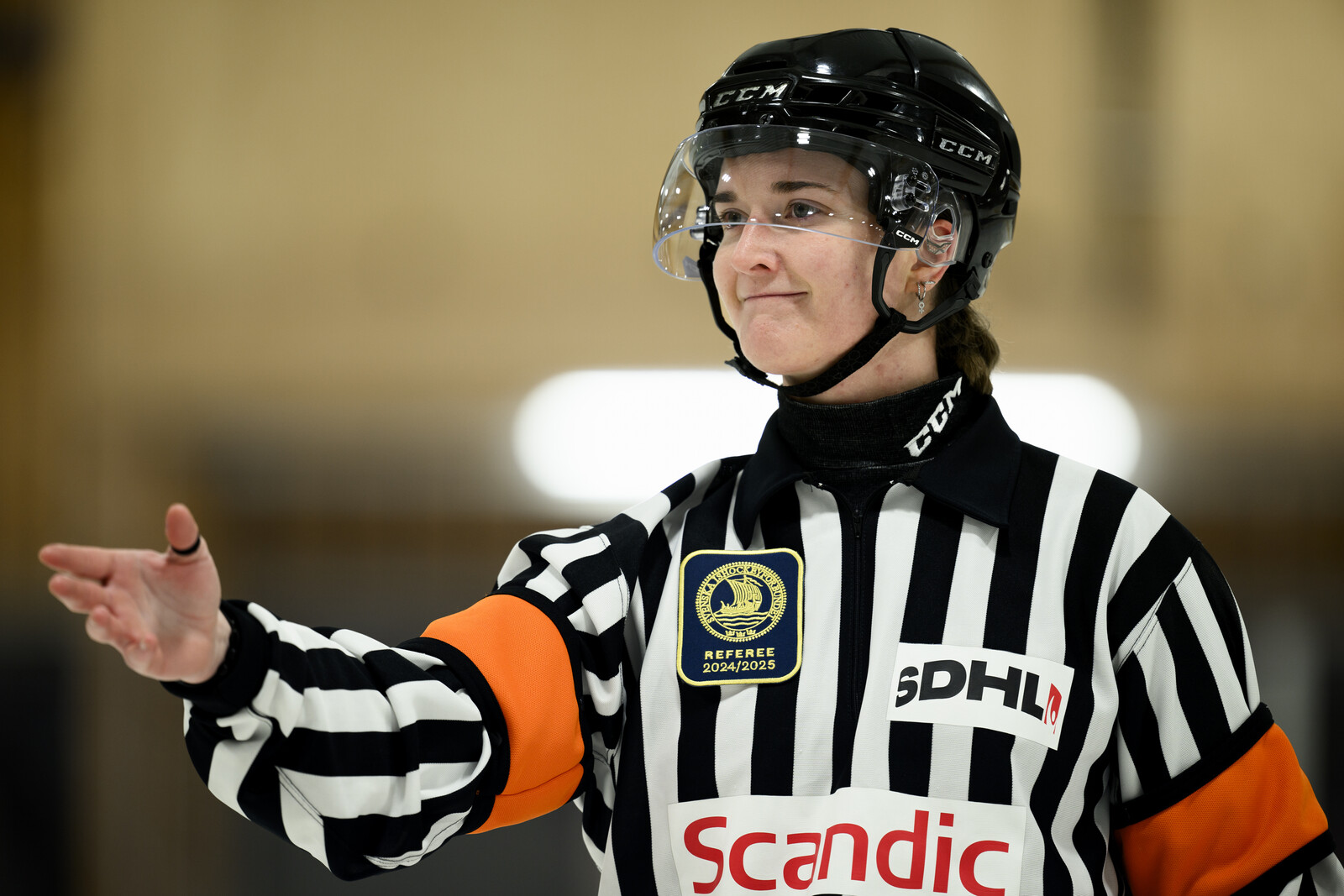 Will she be the first female referee in the SHL?