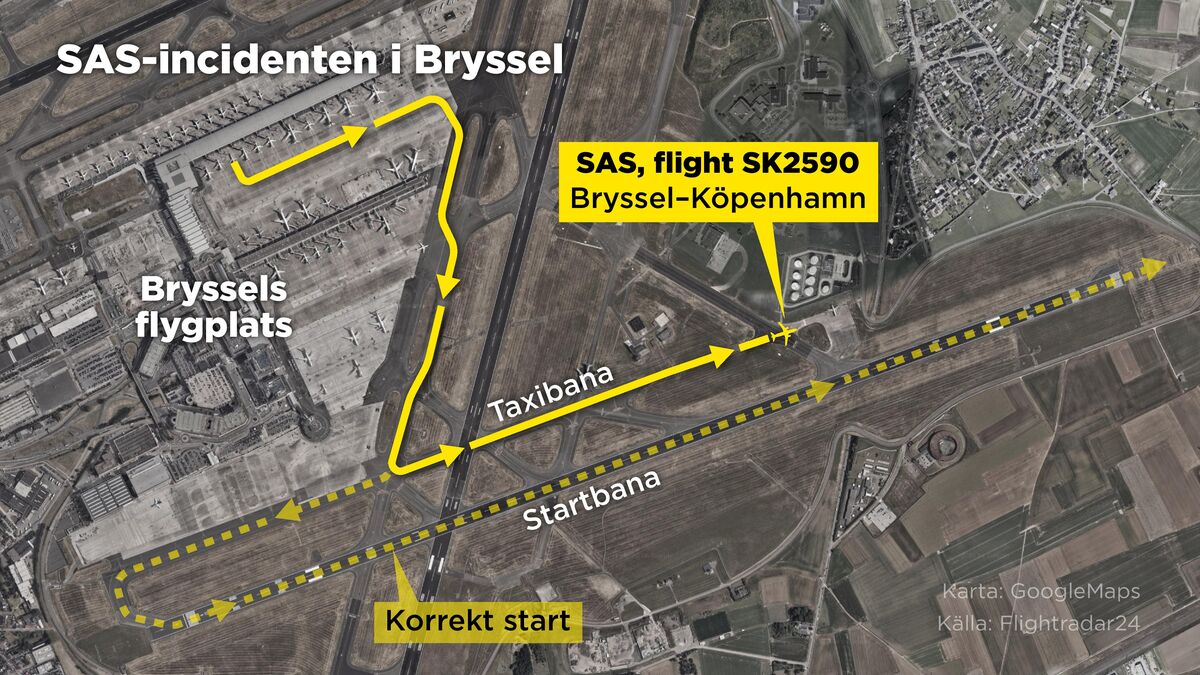 SAS plane nearly takes off