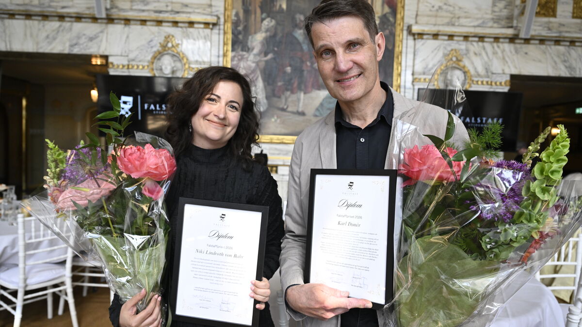 This year's Falstaff Prize winners Niki Lindroth von Bahr and Karl Dunér