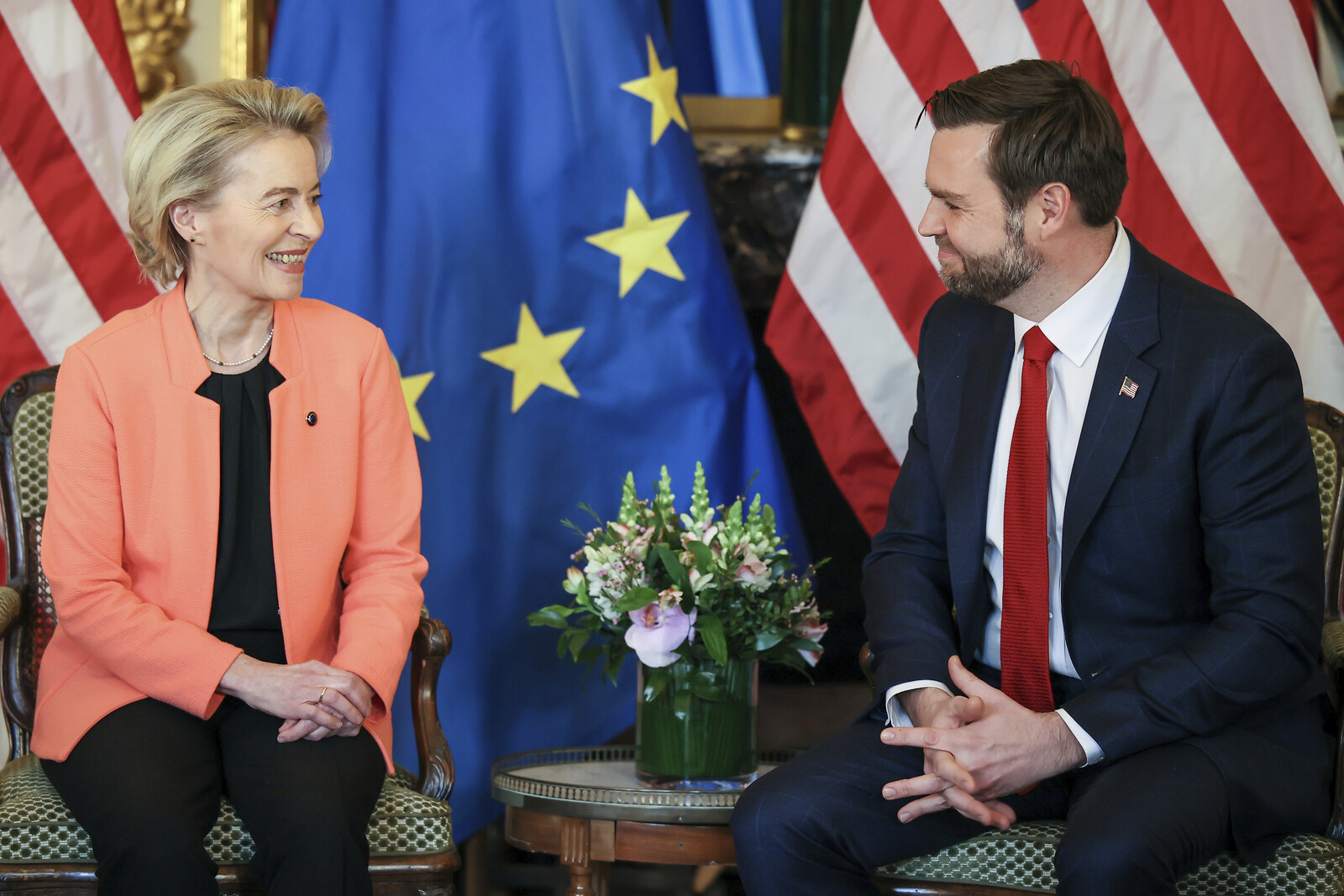 Von der Leyen and Vance Discuss EU-US Relations in Rome Meeting