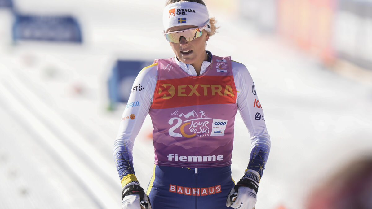 Frida Karlsson takes a short break from skiing to treat heel pain