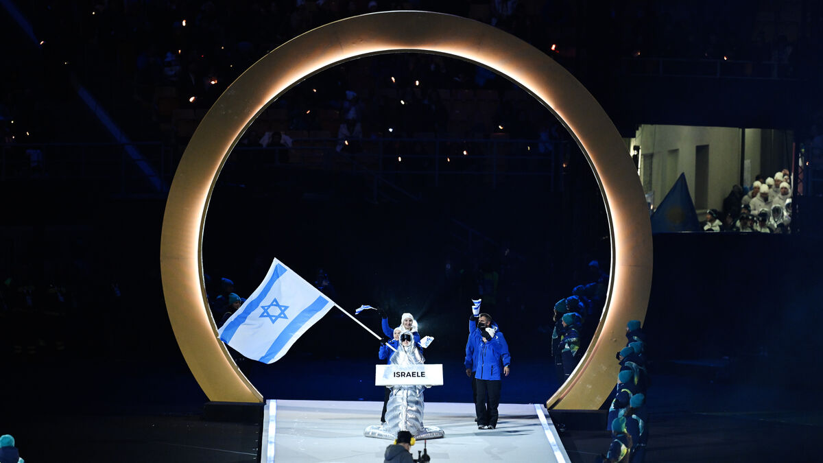 The Olympic flame was lit