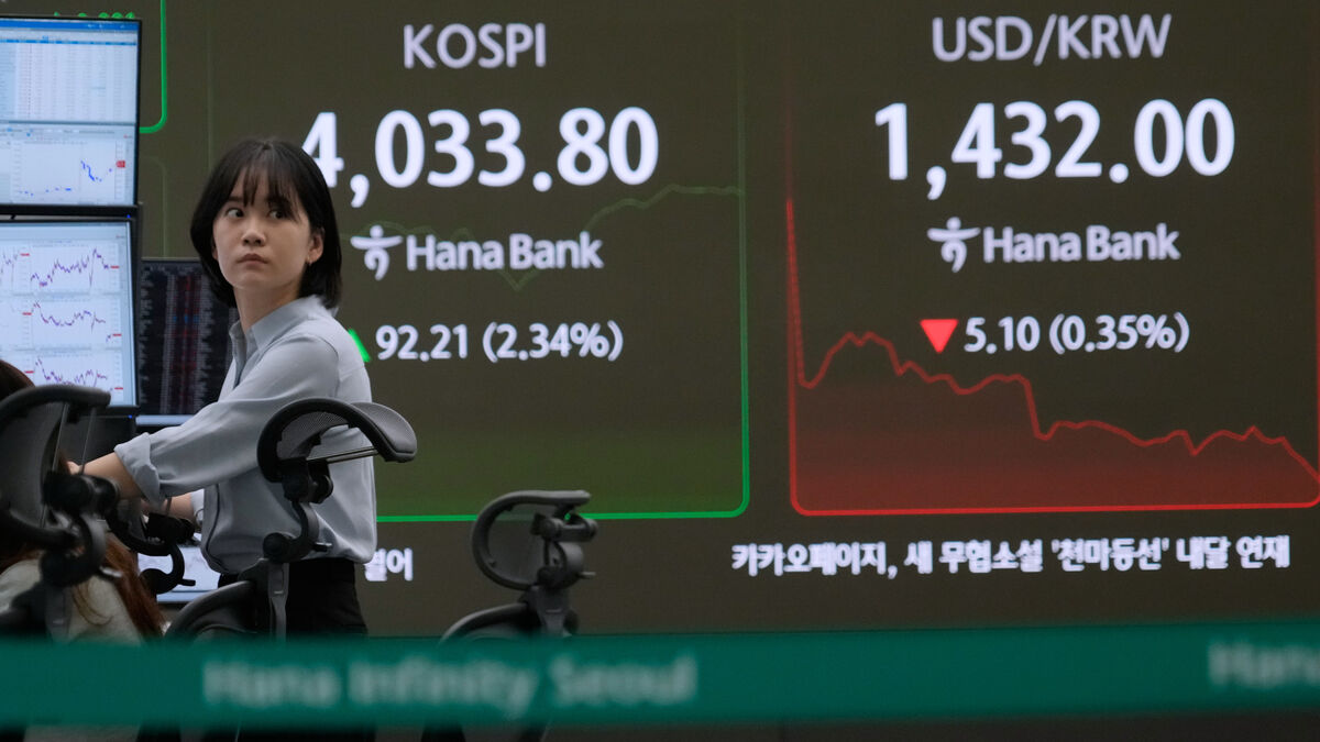 Asian stock markets split