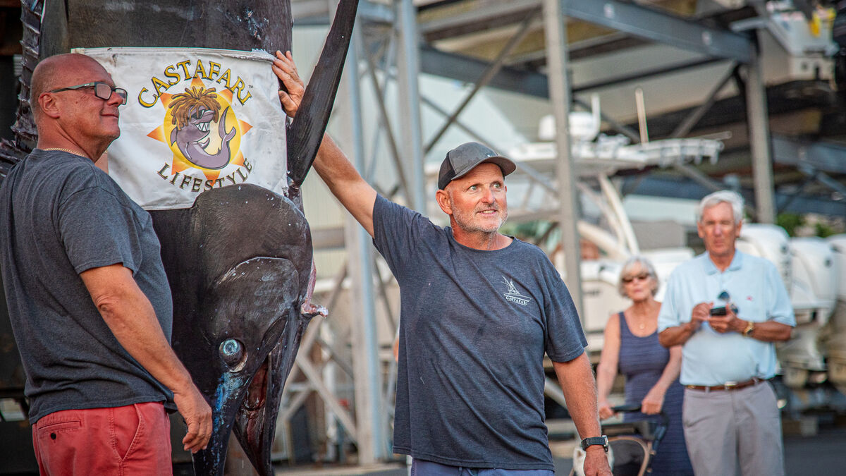 Massachusetts fishermen catch record Atlantic blue marlin, nearly world record size