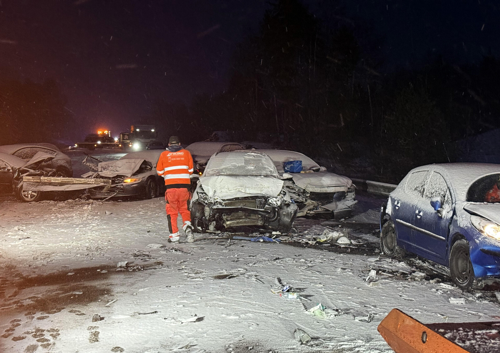 Mass accidents in snowy weather