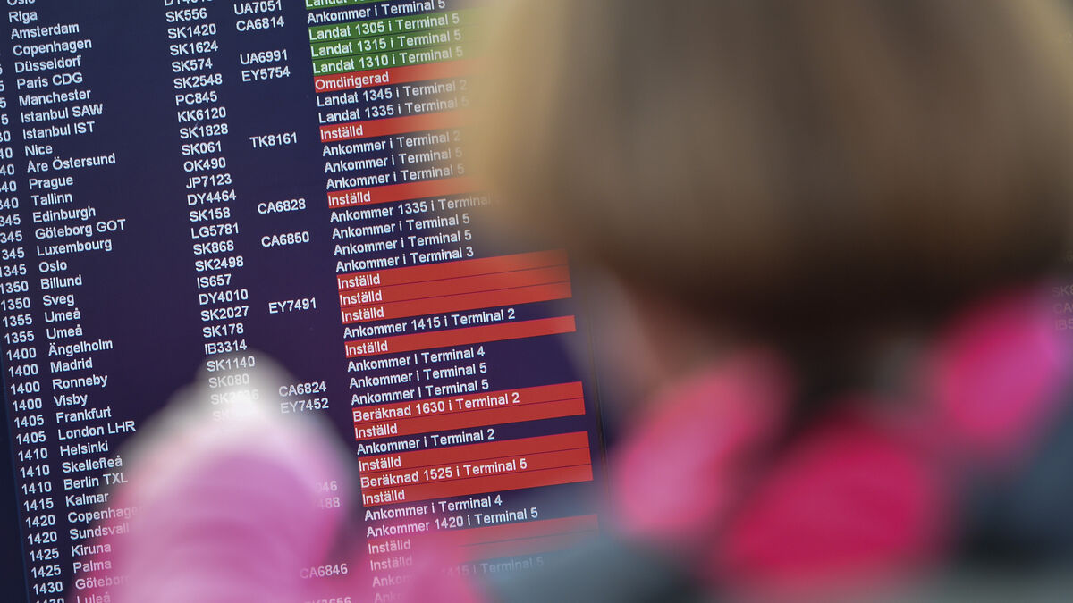 Many flights cancelled at Arlanda due to Storm Anna