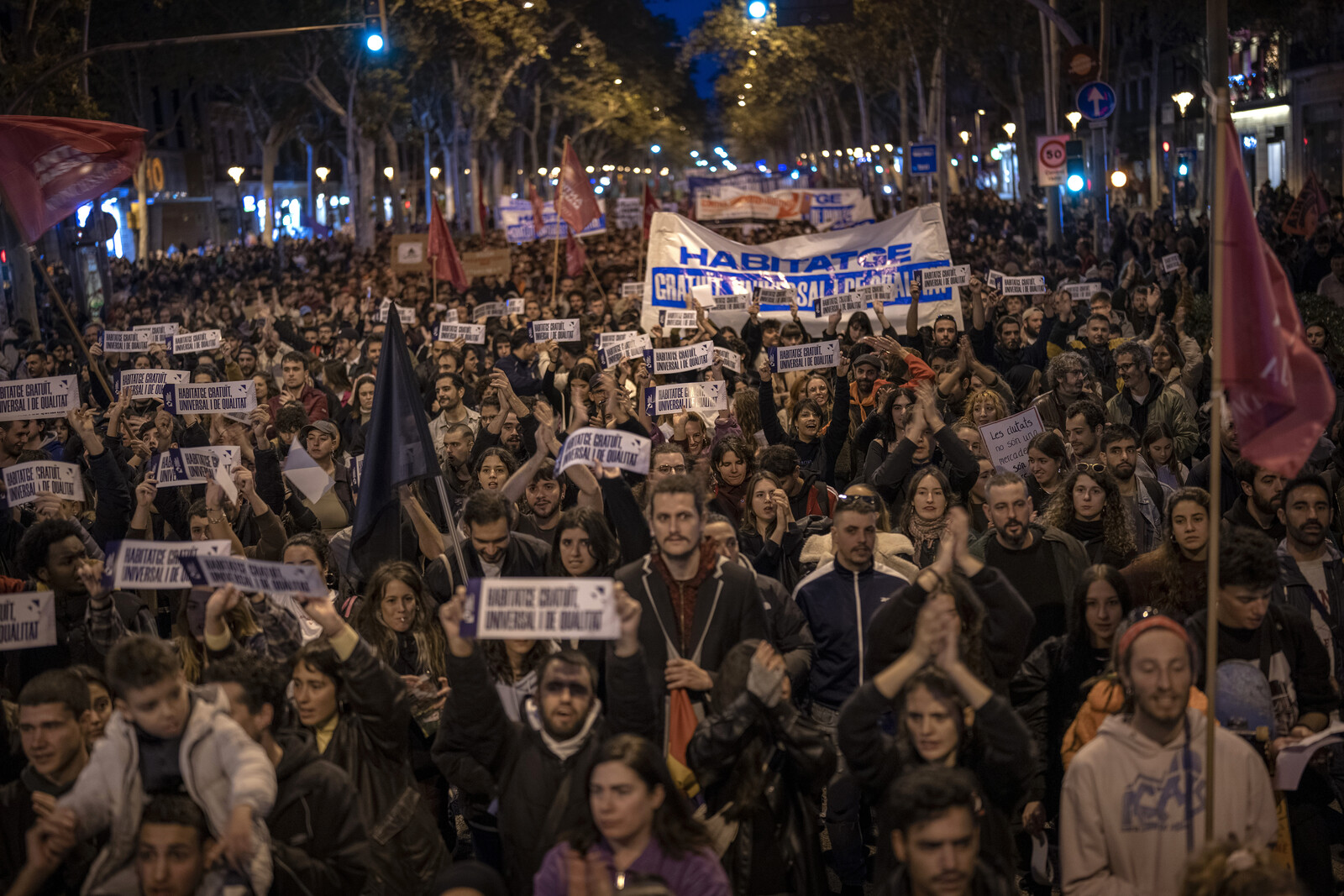 Massive Protest Against Housing Prices in Barcelona