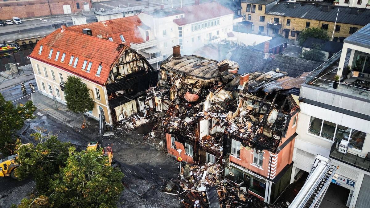 Fire in central Karlshamn under control but not yet extinguished