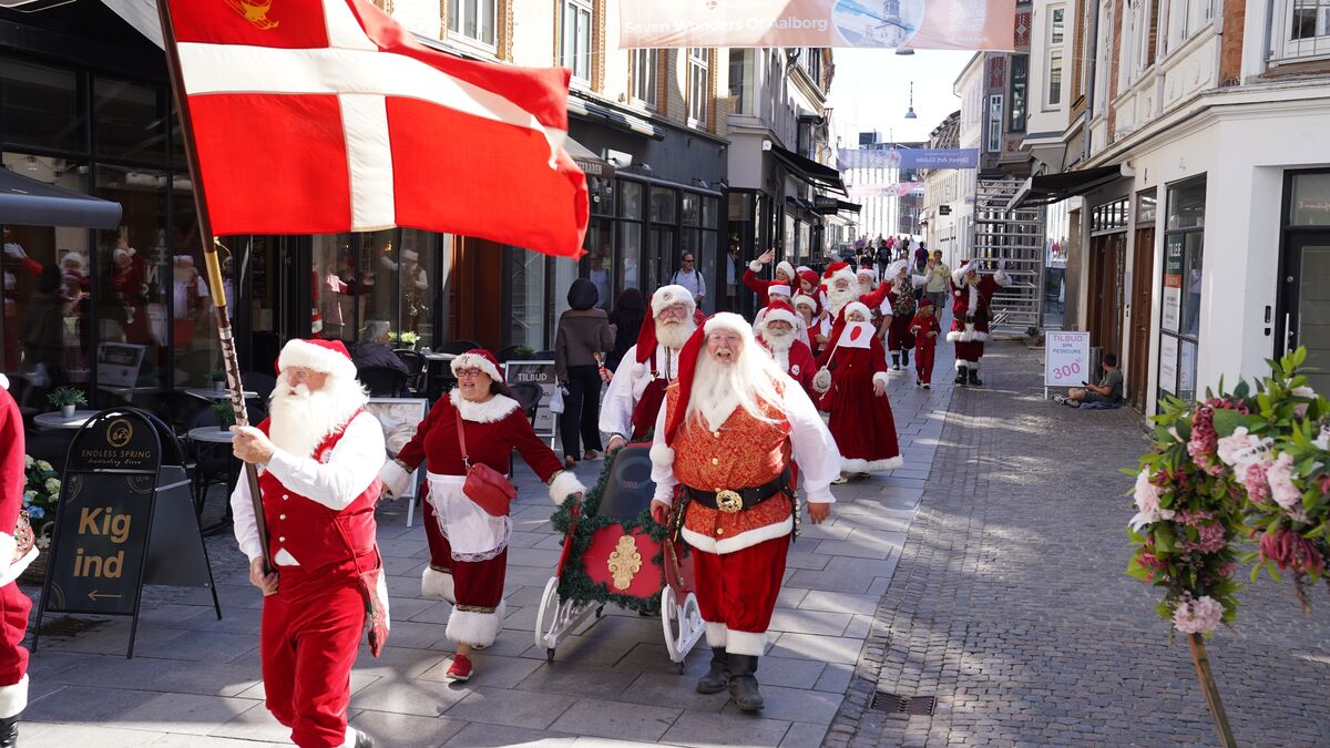 Santas and elves gather in