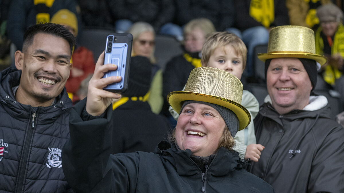 Mjällby Fans Celebrate Allsvenskan Gold