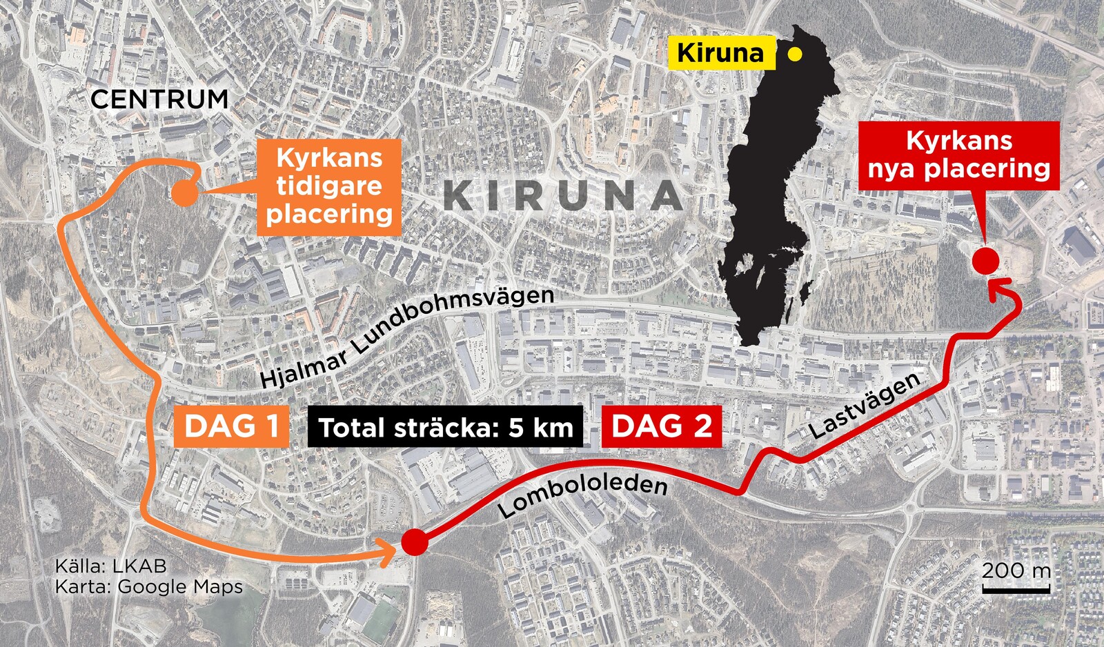 Kiruna Church Reaches New Center Today in Unique Move