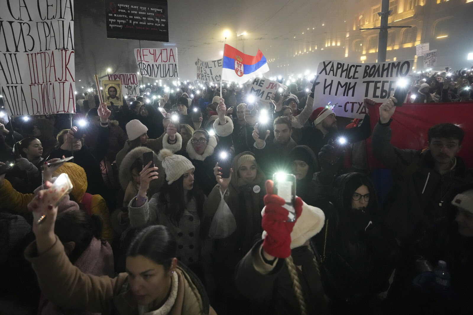 Thousands Protest in Serbia on New Year's Eve