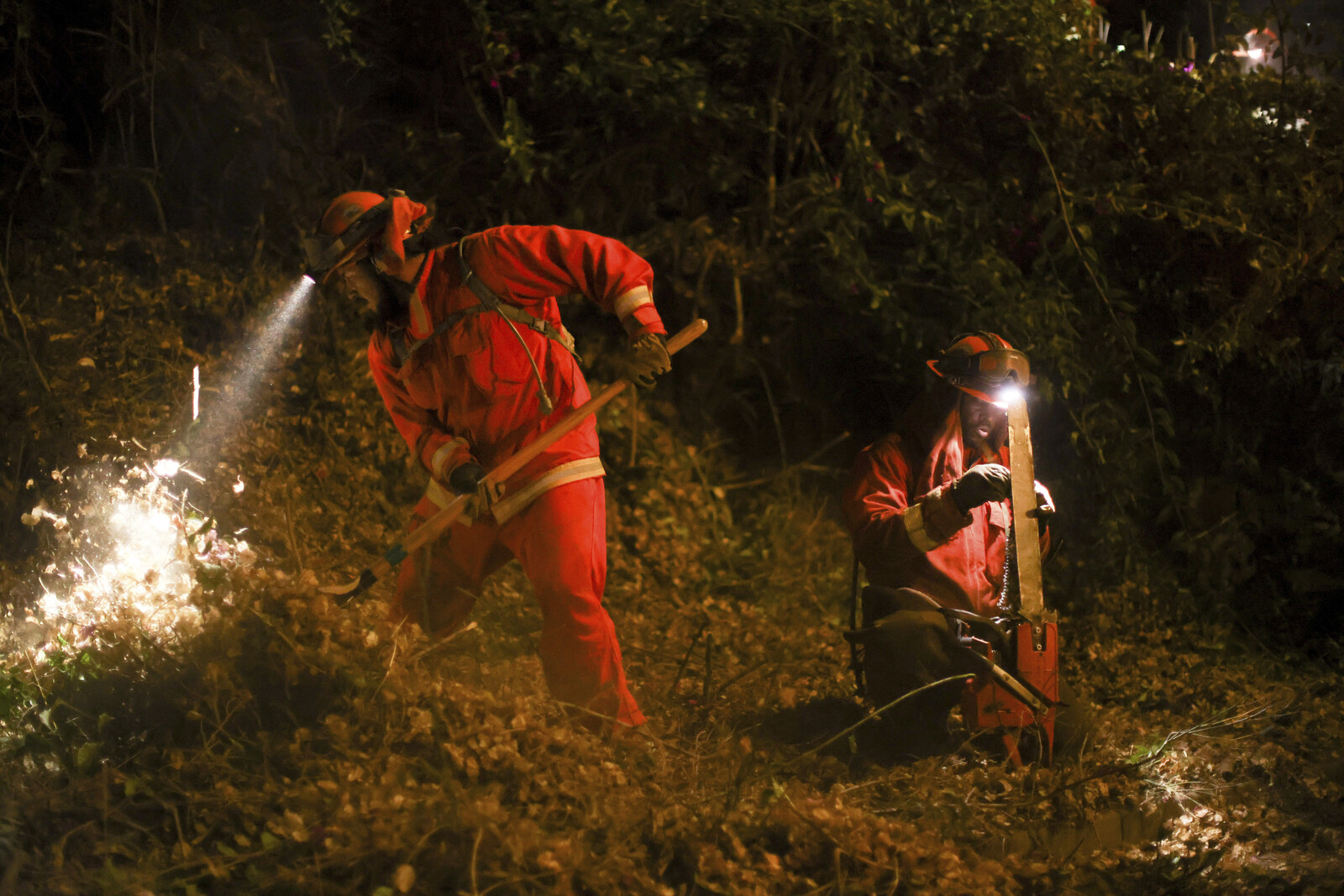 Weaker winds helped firefighters