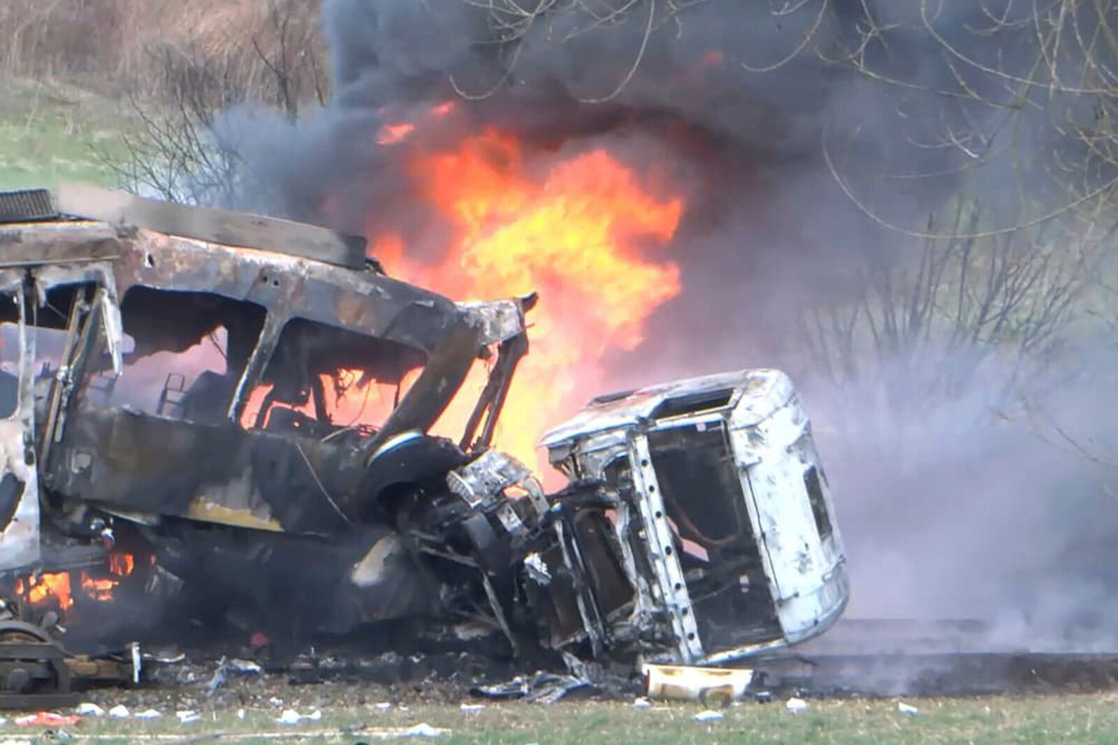Tram collided with tanker truck