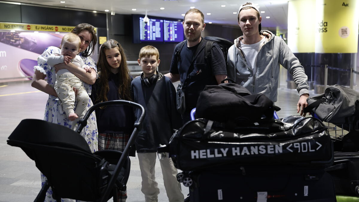 Family with children back home
