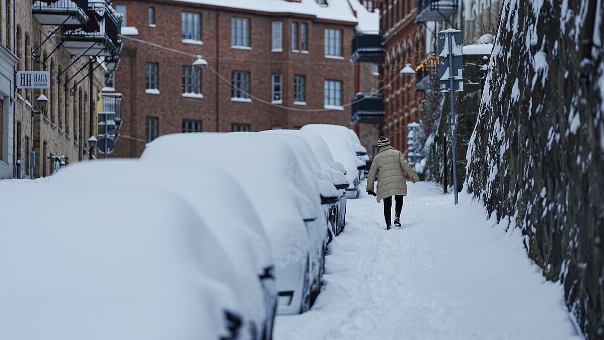 Snow flurry towards Gothenburg -