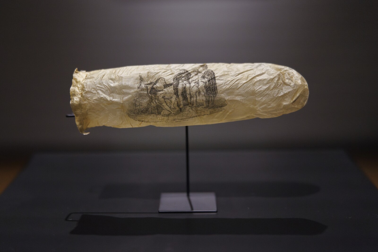 200-Year-Old Printed Condom on Display