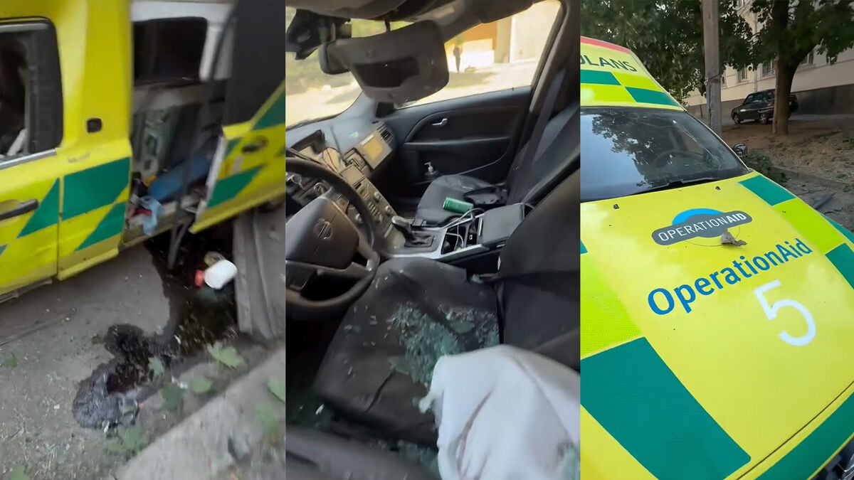 Swedish aid ambulance hit by Russian drone in Ukraine’s Kherson