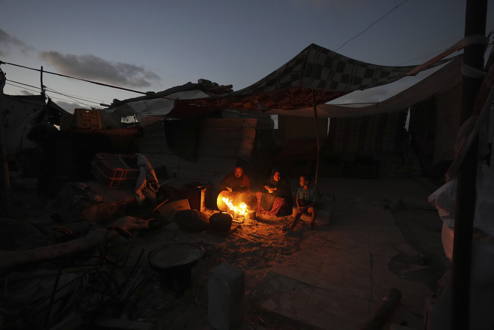 Tent camp in "safe zone"