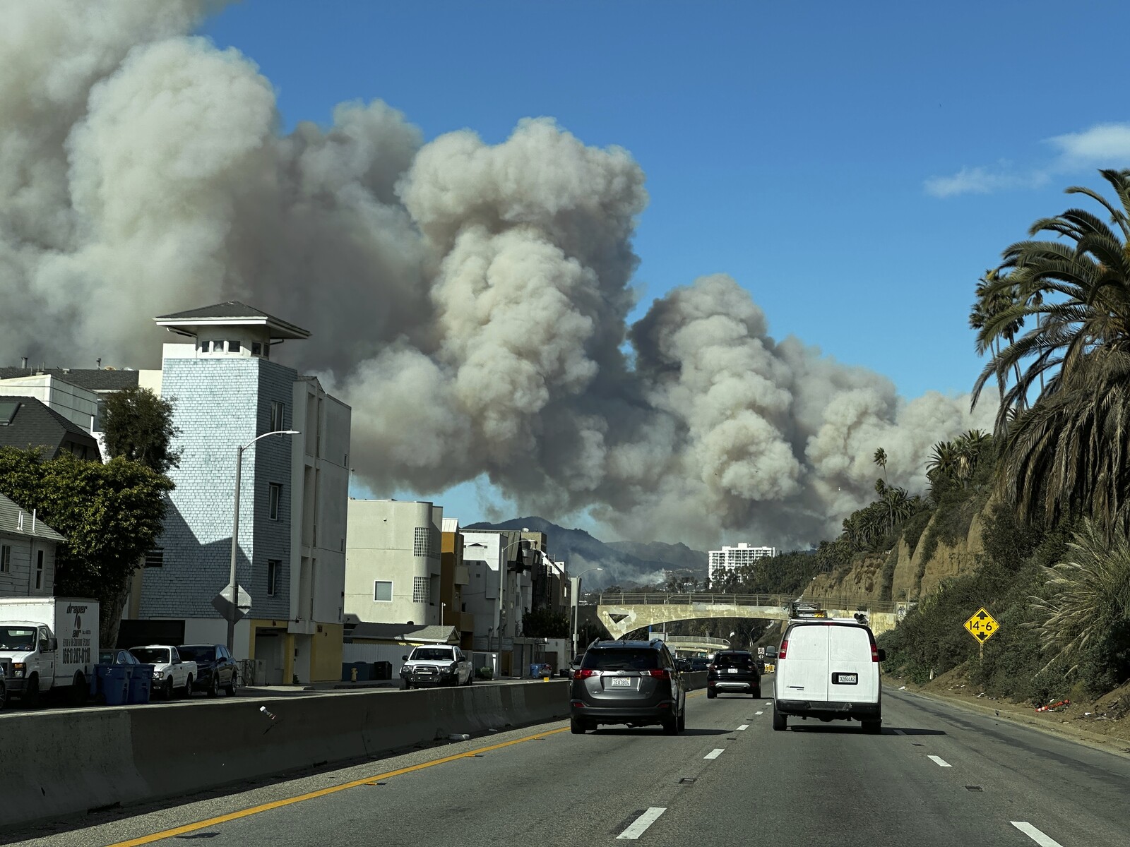 Powerful forest fire in upscale