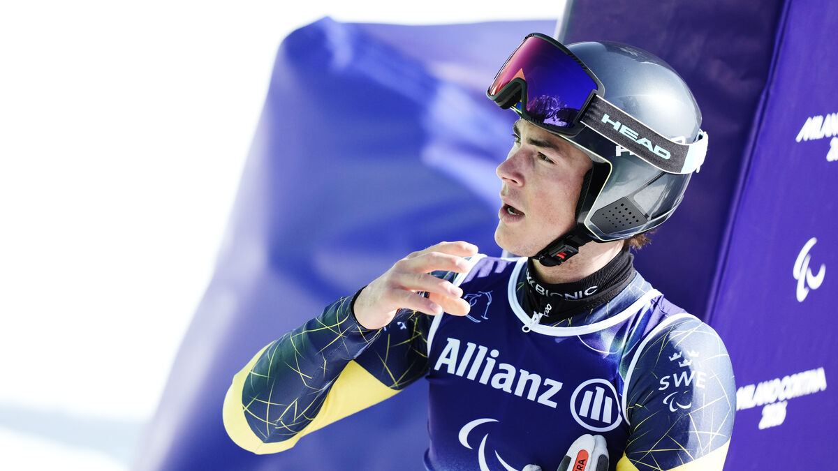 Lindström after the Paralympic super-G