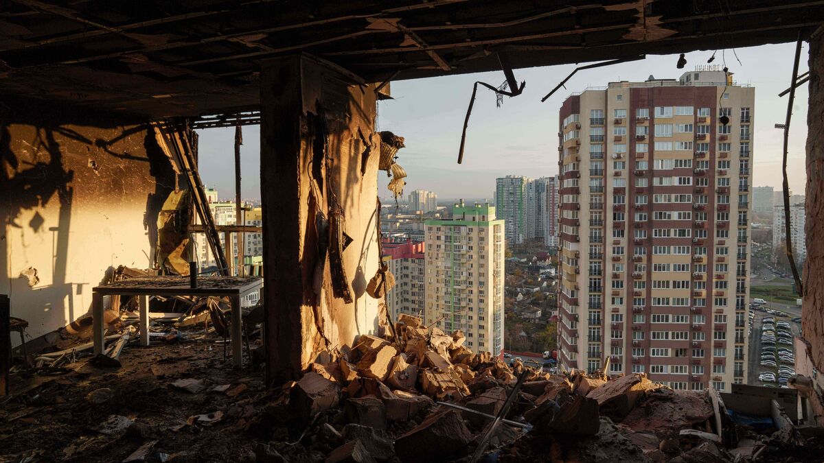 High-rise building attacked in Kyiv