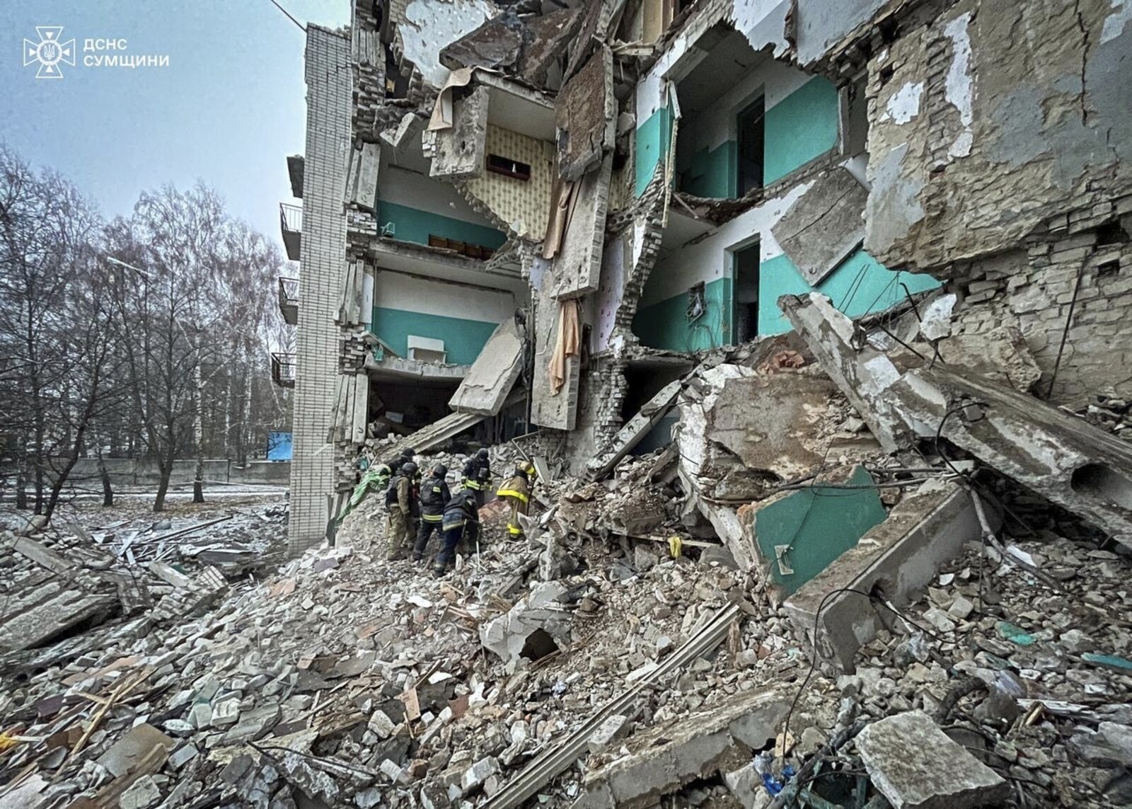 Drones struck a multi-story building – twelve dead