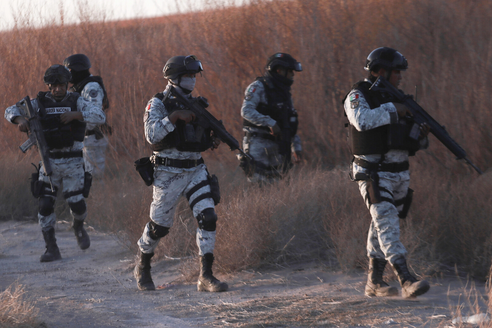 Mexican soldiers deployed at the