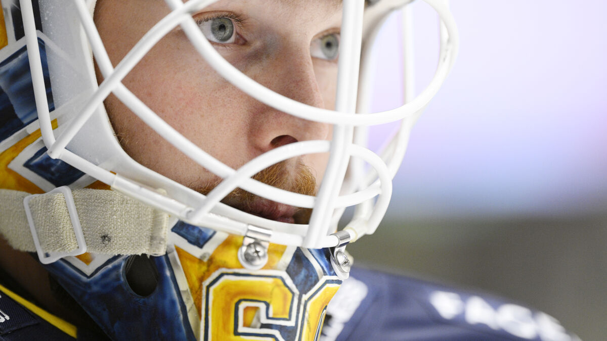 HV71 goalie Hugo Alnefelt taken