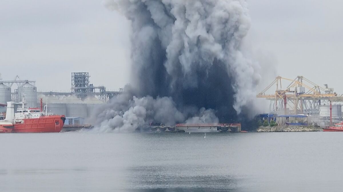 Discarded Ukrainian sea drone exploded