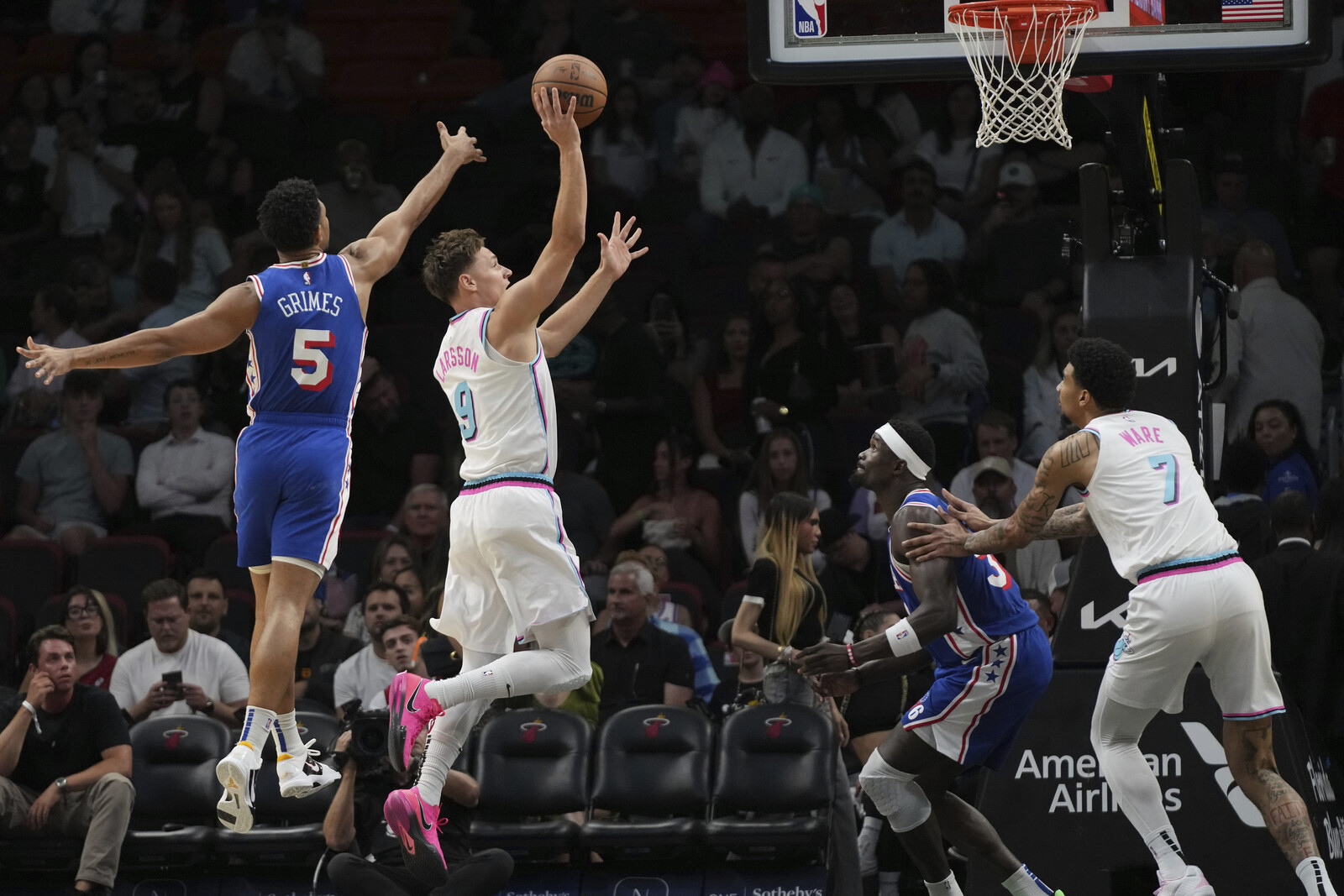 Miami’s Pelle Larsson Shines with 12 Points in Win Over Philadelphia