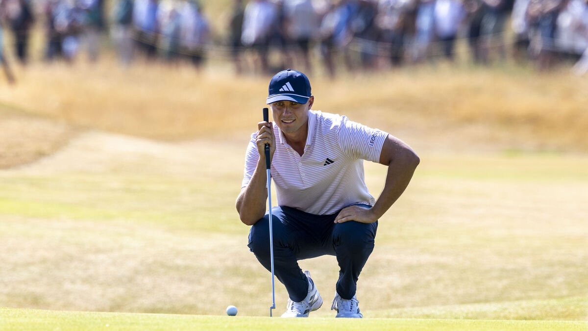 Åberg struggles in Open Championship start, remains satisfied after tough round