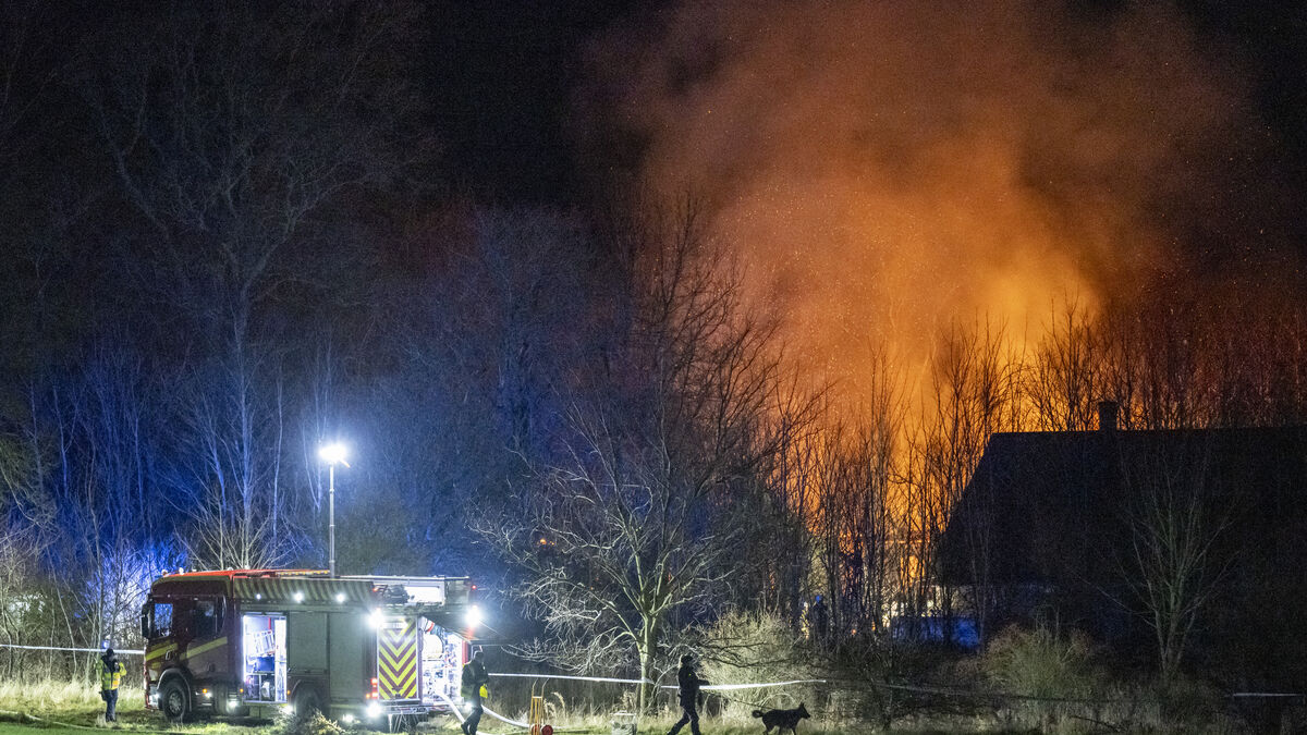 Fire on farm near Lund