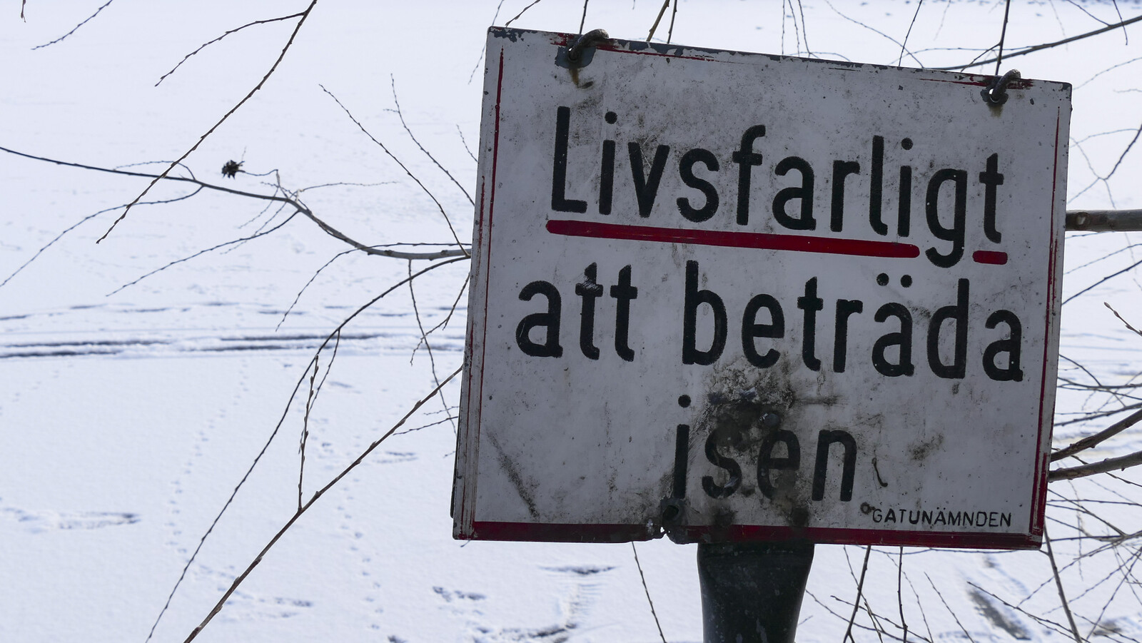 Car through the ice was likely an optical illusion