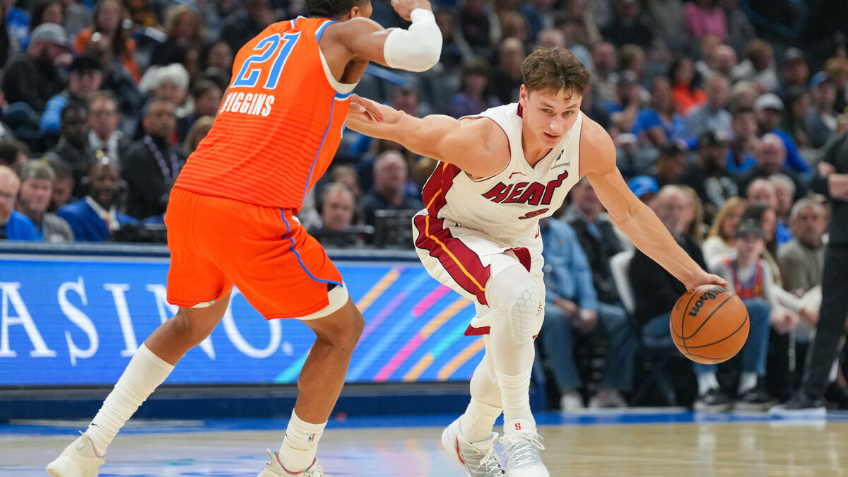 Larsson scored 16 points as Miami fell to reigning champion Oklahoma City Thunder